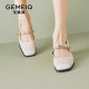 Gomeqi French Mary Jane Women's Shoes 2025 Spring New Retro Square Toe Light Mouth Single Shoes Fairy Style High Heels