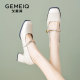 Gomeqi French Mary Jane Women's Shoes 2025 Spring New Retro Square Toe Light Mouth Single Shoes Fairy Style High Heels