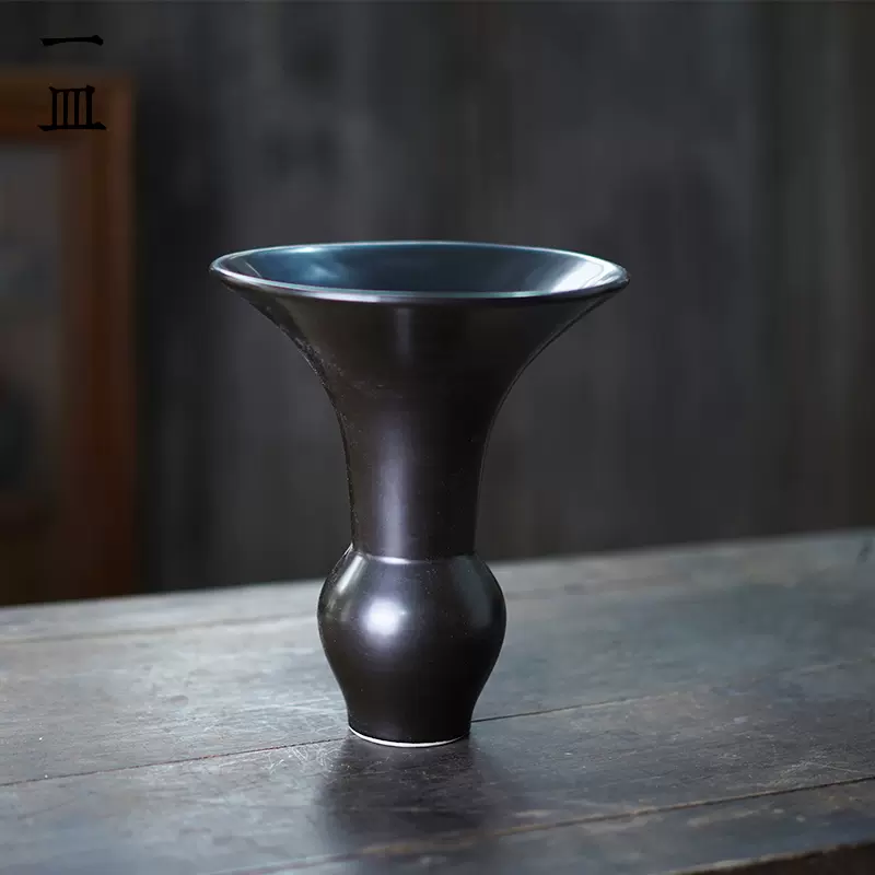 日本池坊花器插花器皿花瓶日式花道禅意剑山插花器中式