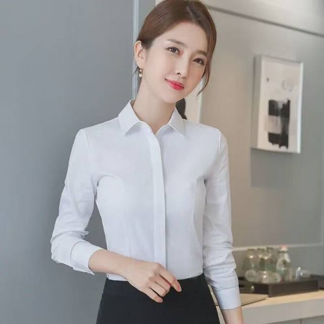 New autumn and winter style plush thickened base shirt for women, slim white black pink long-sleeved warm shirt for women
