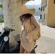 Women's swimsuit new sexy hollow knitted skirt bikini small breast slimming split belly cover hot spring resort swimsuit