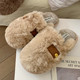 Film Women's Winter Retro Wind Warm Mao Mao Mao Shoes INS tide couple confinement soft bottom shoes home anti -slippers