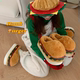 Thin strips of fun and cute hamburger cotton slippers for men and women, winter student creative plush warm couple home cotton shoes
