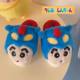 Thin strips Crayon Shin-chan dynamic superman cotton slippers for men and women in winter couples cute home warm furry shoes