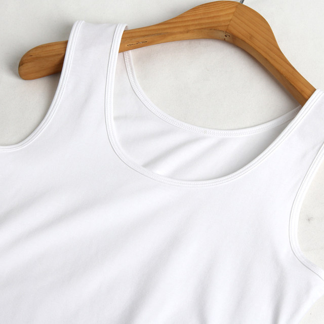 Qingsu pure cotton short camisole with exposed navel for women, versatile, slim, delicate, smooth bottoming, black and white summer