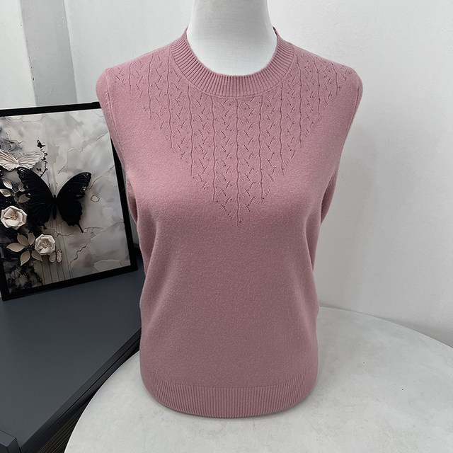 Middle-aged and elderly people's early autumn loose large-size round neck thin long-sleeved sweater for women solid color versatile mother's knitted wool shirt
