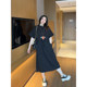 VOGANA Cannes home large size women's summer fashionable lazy pocket work skirt waist-hugging A-line dress
