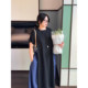 
VOGANA Cannes home large size women's clothing fashionable summer eye-catching contrasting color splicing loose slimming A-line dress summer