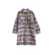 Cannes Large Size New Year Rainbow Check Korean Style Loose Padded Warm Long Wool Coat Jacket