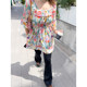 Vogana Cannes Large -size Original Summer Celebration Flower Lotus Leaf Edge Reduction Slender Shirt Shirt Dress