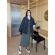 VOGANA Cannes home large size women's paper sheet people temperament casual striped dress spring waist A-line suspender skirt
