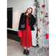 Vogana Cannes Family Large size original temperament pure desire lace sexy V -neck shows thin top ruffled dress
