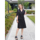 vogana Cannes home large size original Korean style suit skirt summer loose A-line slim double-breasted dress