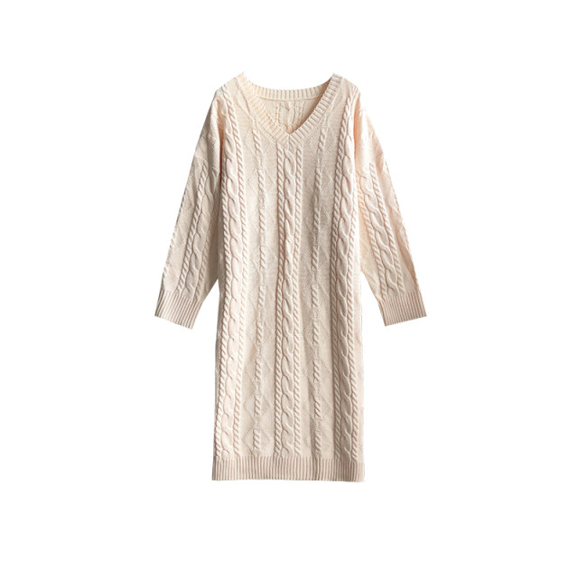 Cannes large size large -scale women's sweater skirt loose twist knit skirt in the long skirt in the middle