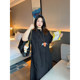 VOGANA Cannes home large size women's summer fashionable lazy pocket work skirt waist-hugging A-line dress
