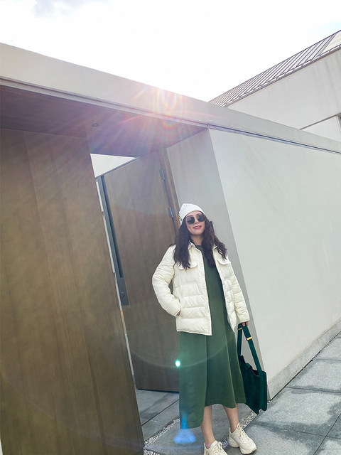 Cannes large size slightly fat Korean style simple cotton sweatshirt dress with big sway dress