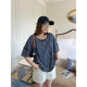 Vogana Cannes Large size original ROW wind minimal, casual loose, loose cocoon short -sleeved cotton T -shirt summer