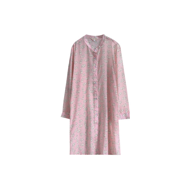 Vogana Cannes Family Large -size Hanfeng casual print mid -length shirt loose long -sleeved sunscreen air -conditioned shirt jacket