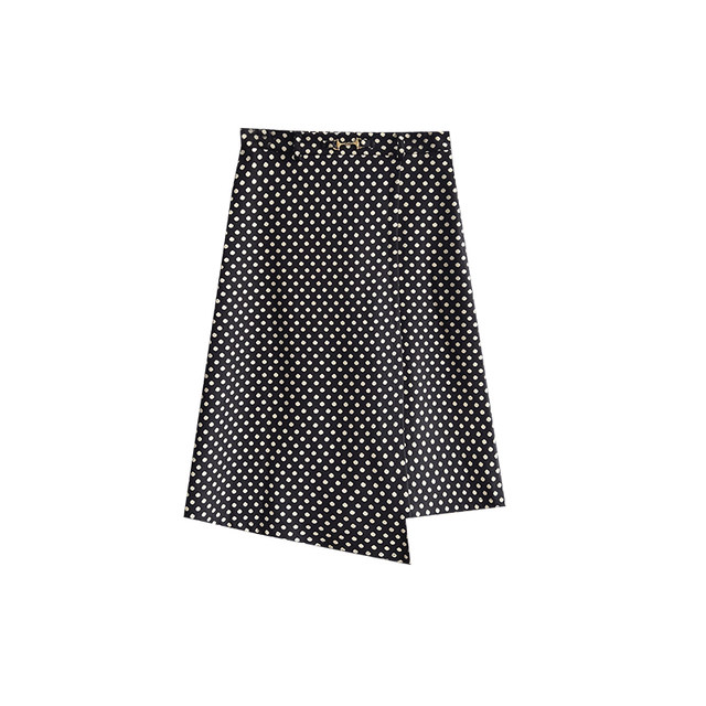 vogana Cannes home large size original retro polka dot simple horse hoof buckle meat-covered A-line skirt high waist to make you look thin