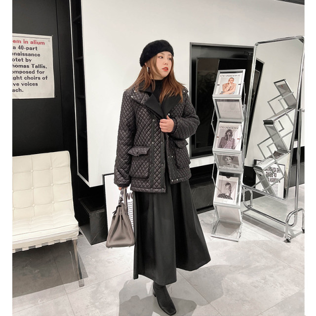vogana Cannes large size original Korean style age-reducing jacket fashionable fake two-piece spliced ​​warm quilted cotton coat
