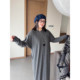 
row minimalist style paper skirt solid color loose slimming A-line dress