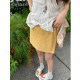 ASHENONLINE Monet Garden Yellow Floral Short Skirt Women Korean Gentle Summer Temperament A-line Skirt
