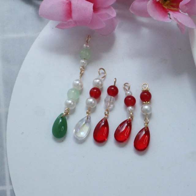 
Pearl tassel semi-finished chain handmade water drop accessories earrings ball fan headdress beaded pendant DIY accessories