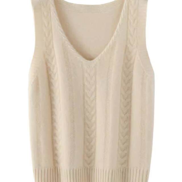 Layered sweater vest vest women V-neck cork sweater vest autumn sleeveless layered bottoming shirt horse clip