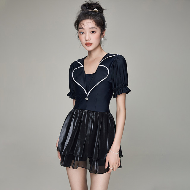 Yimeishan split swimsuit, skirt style, simple, slimming, high-end, conservative, belly-covering spa