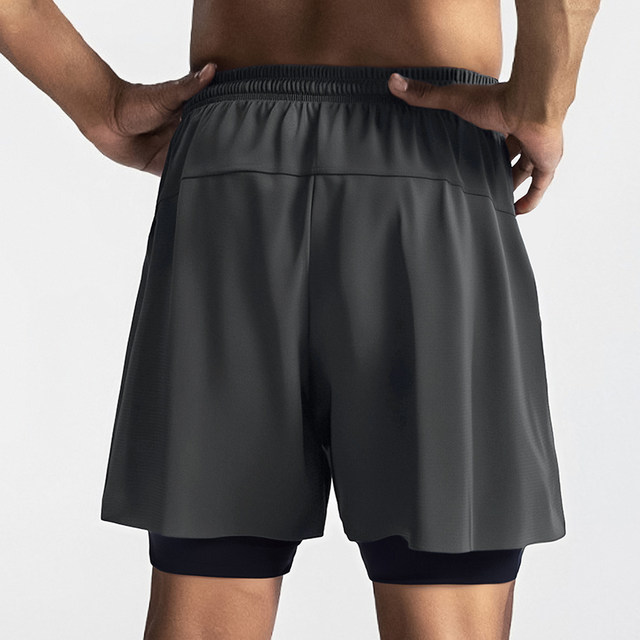 Yimeishan swim trunks men's double-layer anti-embarrassing and can lower horizontal angles 2025 new adult quick-drying swimming trousers for swimming