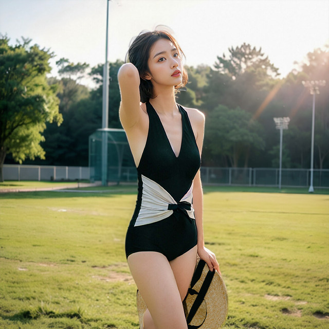 Yimeishan one-piece swimsuit for women adults in 2025 new high-end sexy triangle slimming and covering the flesh girl hot spring