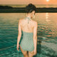 Yi Meishan adult swimsuit women's 2025 new popular one-piece triangle internet celebrity ins sexy pure desire to look slim hot spring