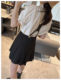 Spring and summer Korean new model of strap A-type pleated skirt skirt short skirt women's mini skirt A-line skirt slim black