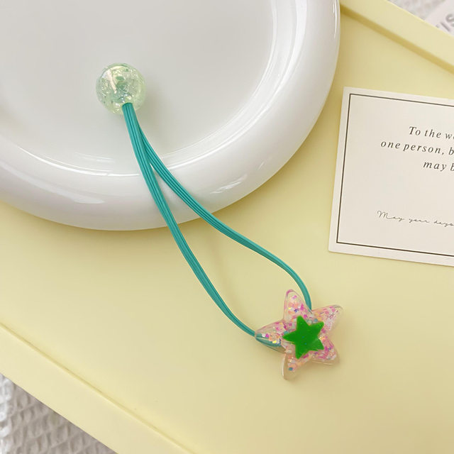 Three-dimensional five-pointed star sequin hair loop high elastic girl ...