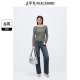 Peacebird Women's Basic Multicolor Spring and Summer T-shirt Round Neck Half High Neck Ragsleeves Short Sleeve Knitted Sweater Collection