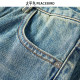Peacebird Women's Autumn New Embossed Wide Leg Jeans A3HAE3427
