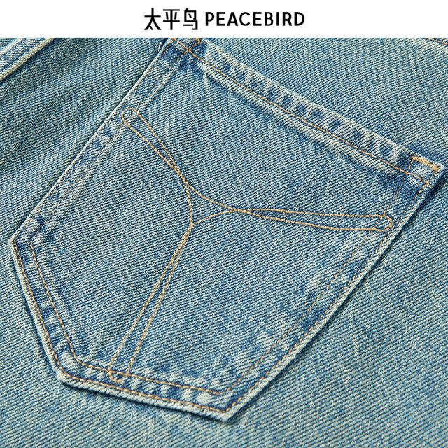 Peacebird Women's Spring 2024 New High Waist Pleated Denim Long Skirt Skirt Skirt Women's