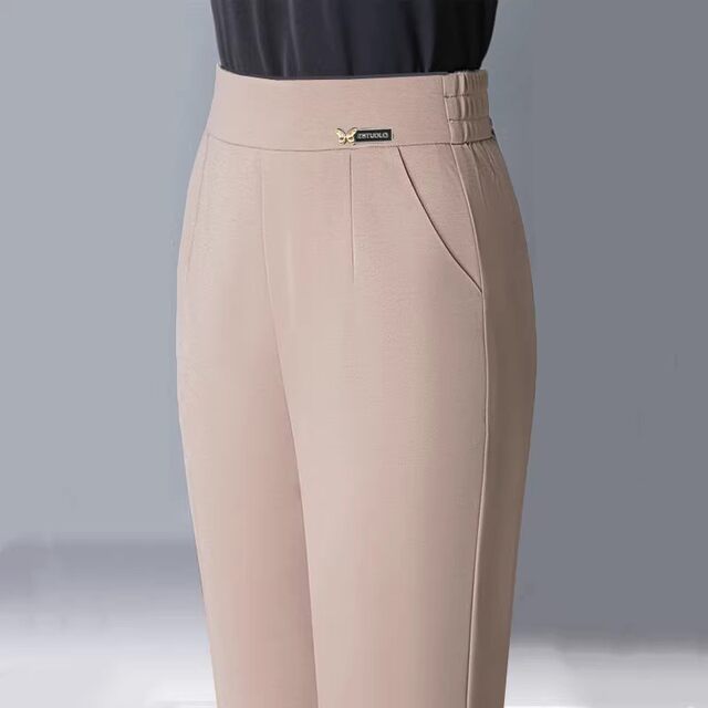 Black imitation suit pants for women in spring and summer thin 2025 new Harlan straight large size nine-point small cigarette pants trendy