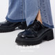 [Same style in the mall] Semir jeans women's contrasting color slit bell-bottom pants slimming 2025 spring and summer new breasted trousers