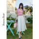 BANANA BABY2025 summer new high-waisted fluffy French skirt for women Hepburn style white temperament umbrella skirt