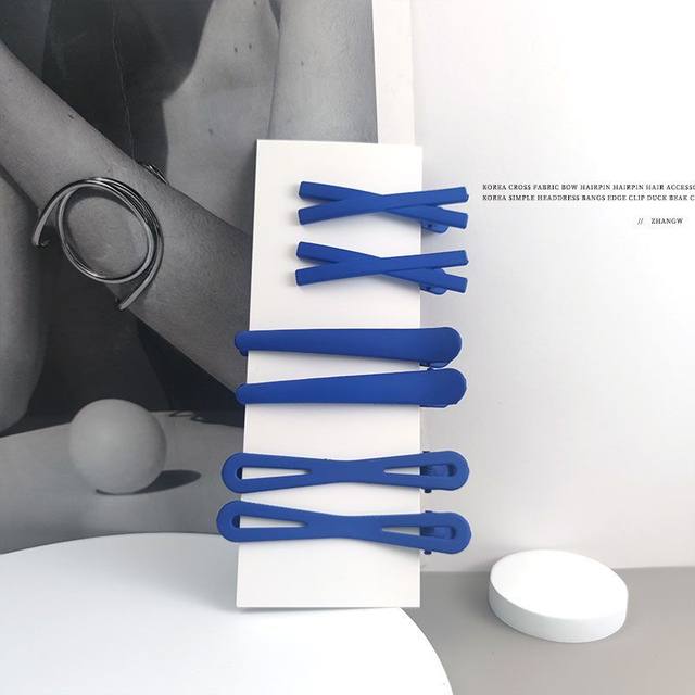 Solid color hair clip set high-value niche fashionable personality Japanese duckbill clip side clip pair fashionable autumn and winter