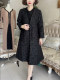 Retro jacket high -end atmosphere spring and autumn new national air quality big pocket wide wife black mid -length windbreaker girl
