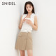 SNIDEL spring and summer style stylish commuting solid color checkered high waist asymmetric pocket A-line skirt pants SWFP232251