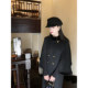 Thecoco 50 wool black cape coat women's winter new temperament versatile thin shawl woolen coat
