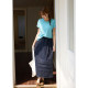 MISAZ may be dating. Retro small pleated A-line high waist. Lace spliced ​​pleated pleated tiny midi skirt.