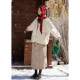 MISAZ textured items, wool blended color versatile mid-length skirt, piece-on decoration winter straight skirt