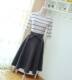 2022 autumn and winter women's clothing design with bow tie mid-length A-line skirt with high waist slimness and short swaying skirt