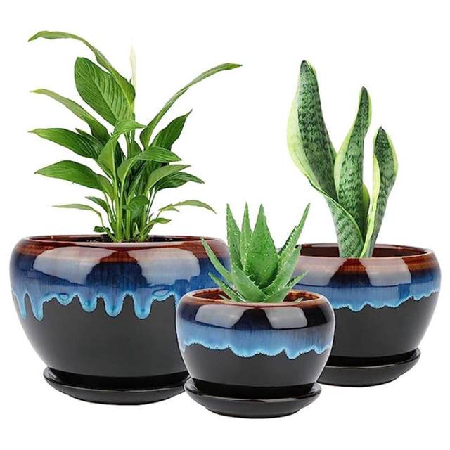 Kiln-shaped succulent flower pot modern home gardening copywriting ceramic pot large simple desktop decoration