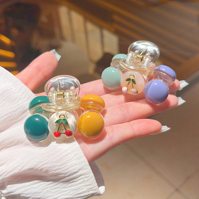 
2025 hair hair candy color clip hair clip headdress Japanese and Korean princess grabs cherry cute autumn and winter bangs clip retro