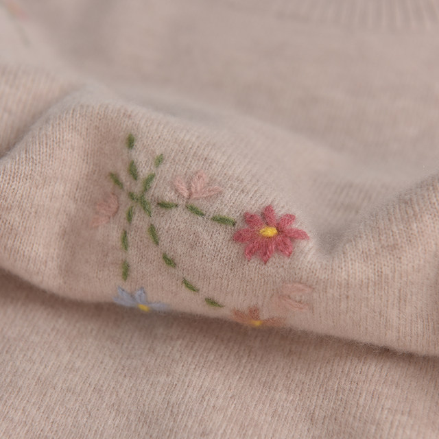 Fashion Mom 100% Pure Cardigan Pullover Sweater Women's Fall and Winter Half-high-neck Middle-aged and Elderly Knitted Base Shirt Top